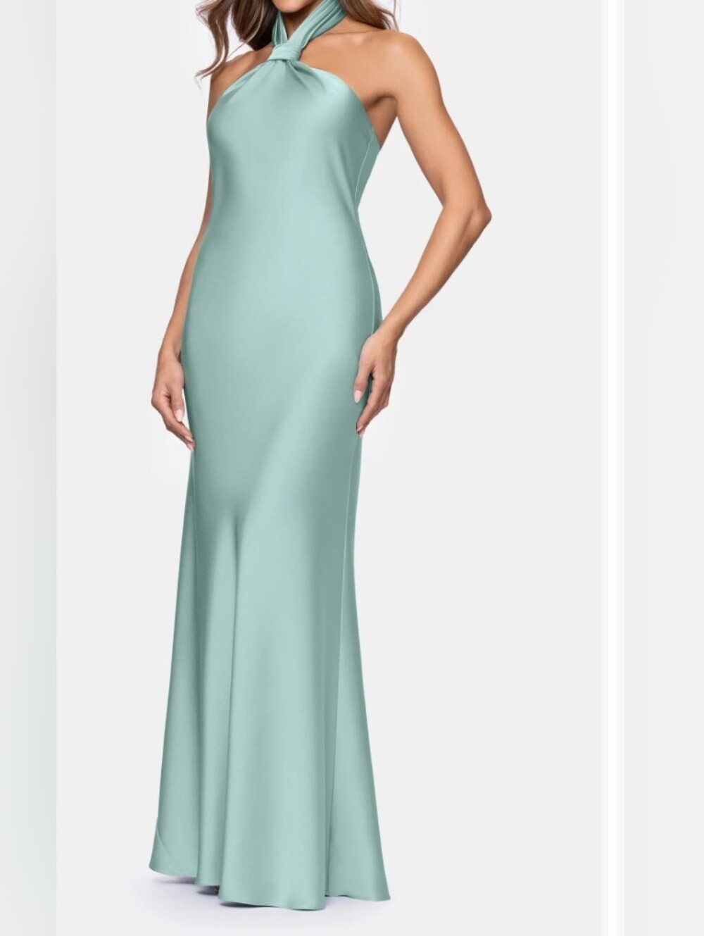 Betsy & Adam Satin Halter Dress